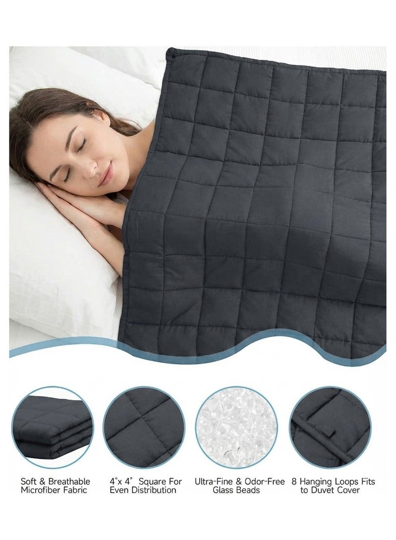 Fabienne Weighted Blanket 15lbs Single Size Adult Heavy Blanket 60"x80" Anxiety Relief Autism Therapy Insomnia Stress Relief Blanket Dark Grey 6.8Kg 150x200cm - Image 3